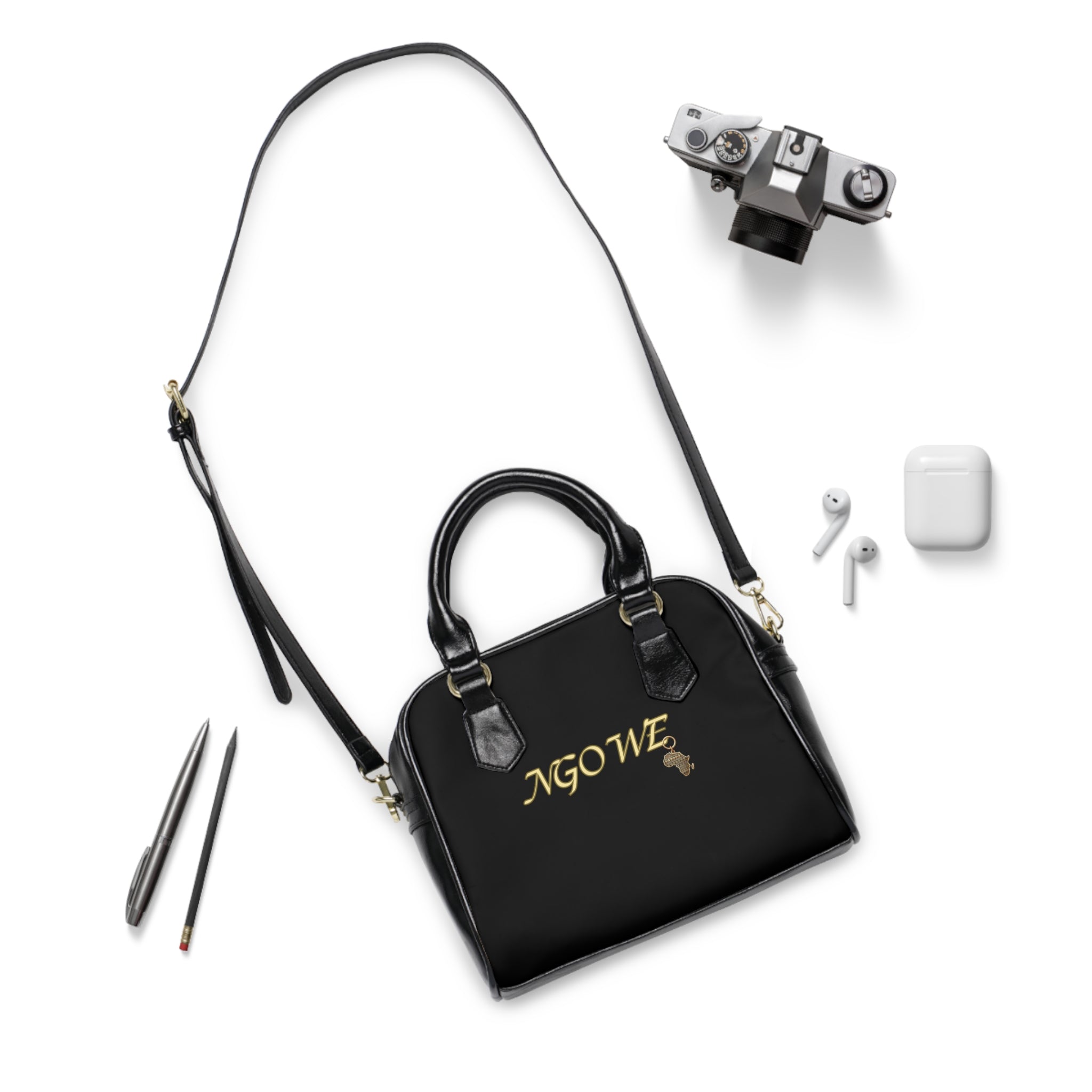 NGOWE Elegant NGOWE Shoulder Handbag - Stylish Black Tote for Everyday Use