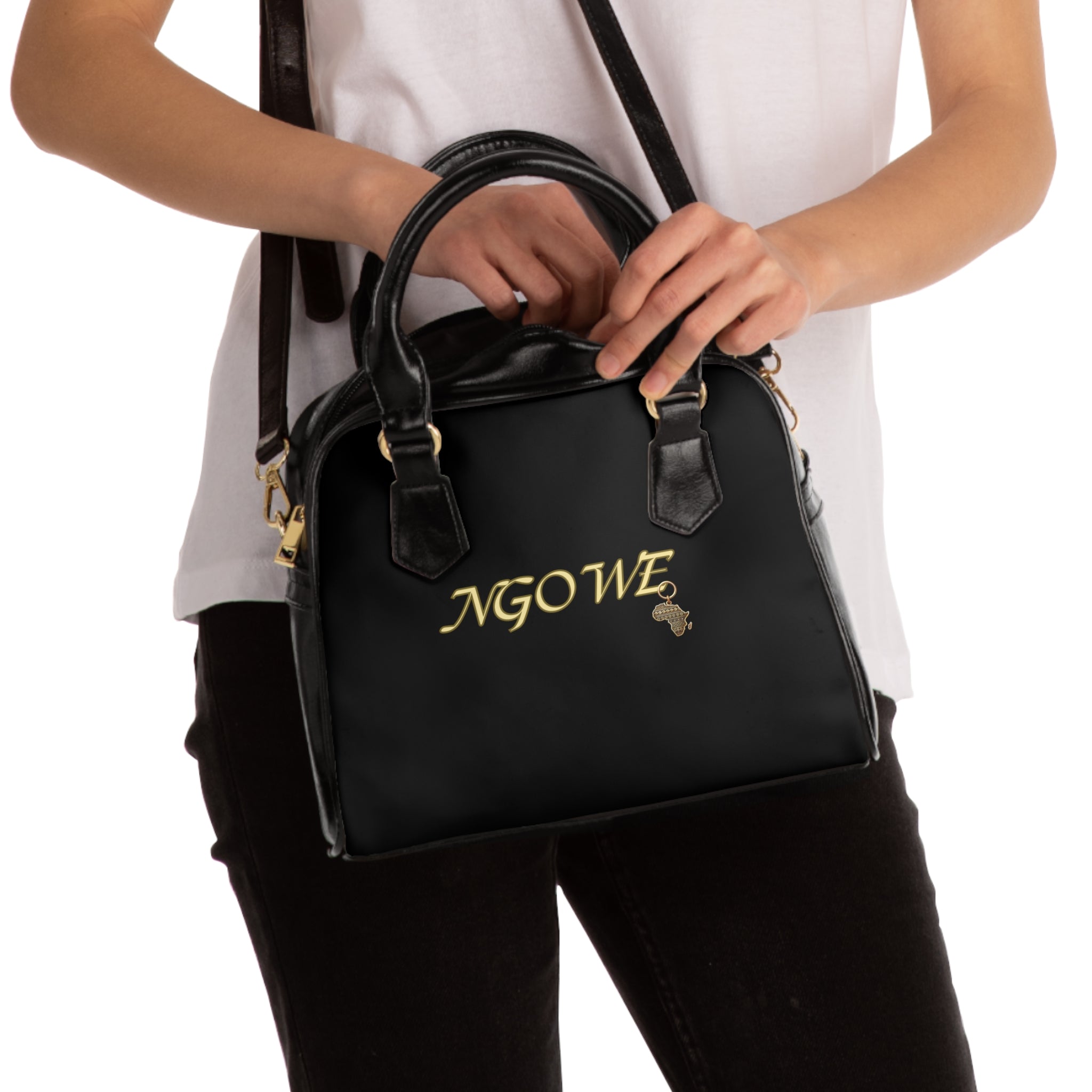 NGOWE Elegant NGOWE Shoulder Handbag - Stylish Black Tote for Everyday Use